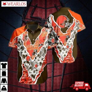 Cleveland Browns Gridiron Aloha Hawaiian Shirt