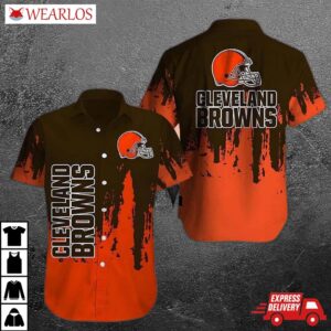 Cleveland Browns Grunge Wave Hawaiian Shirt