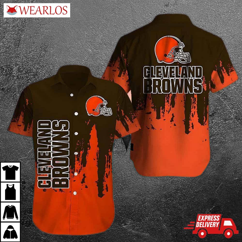 Cleveland Browns Grunge Wave Hawaiian Shirt