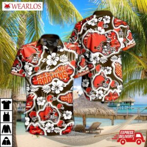 Cleveland Browns Hibiscus Splash Hawaiian Shirt