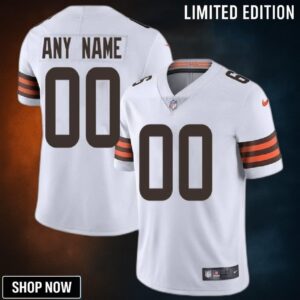 Cleveland Browns Nfl 2025 Personalized Custom White Jersey