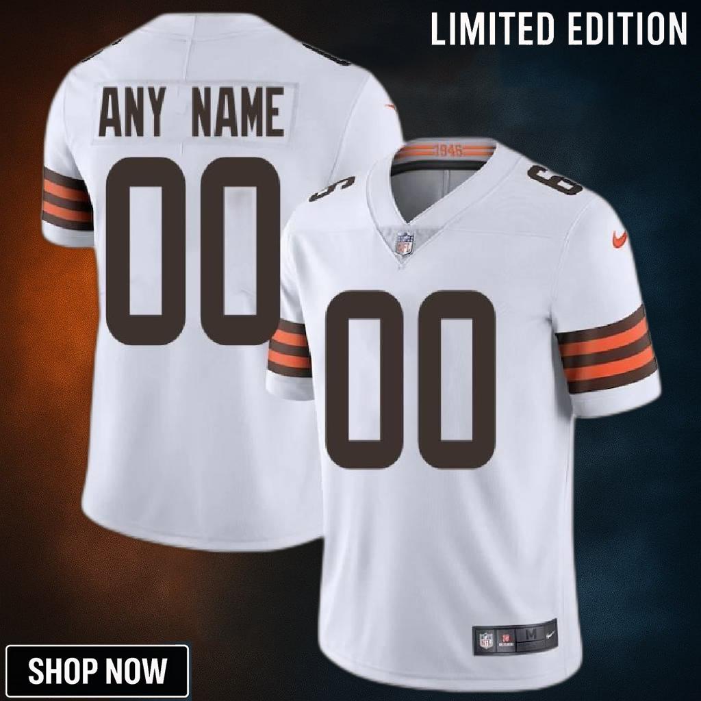 Cleveland Browns Nfl 2025 Personalized Custom White Jersey