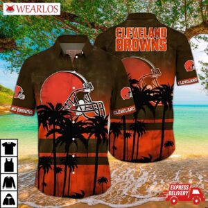 Cleveland Browns Sunset Palm Hawaiian Shirt
