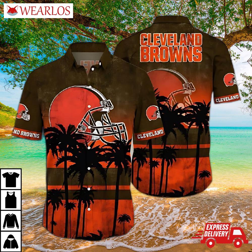 Cleveland Browns Sunset Palm Hawaiian Shirt