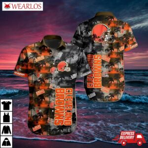 Cleveland Browns Sunset Palm Paradise Hawaiian Shirt