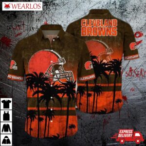 Cleveland Browns Sunset Palms Hawaiian Shirt