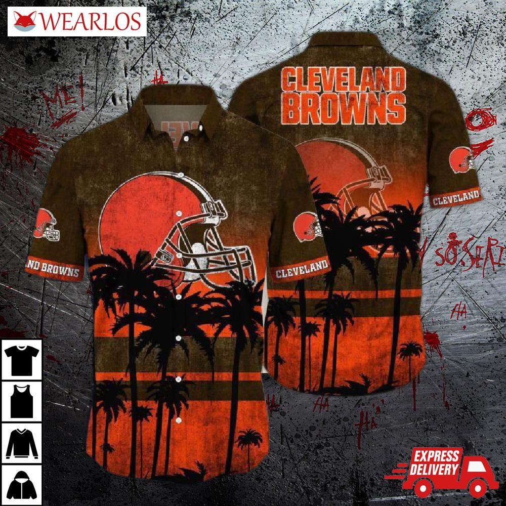 Cleveland Browns Sunset Palms Hawaiian Shirt