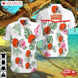 Cleveland Browns Tropical Hibiscus Hawaiian Shirt