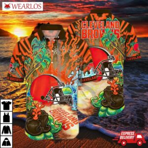Cleveland Browns Volcanic Blaze Hawaiian Shirt