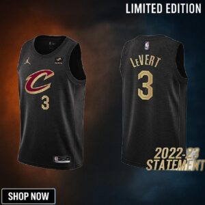 Cleveland Cavaliers 3 Caris Levert -23 Statement Edition Black Men Jersey