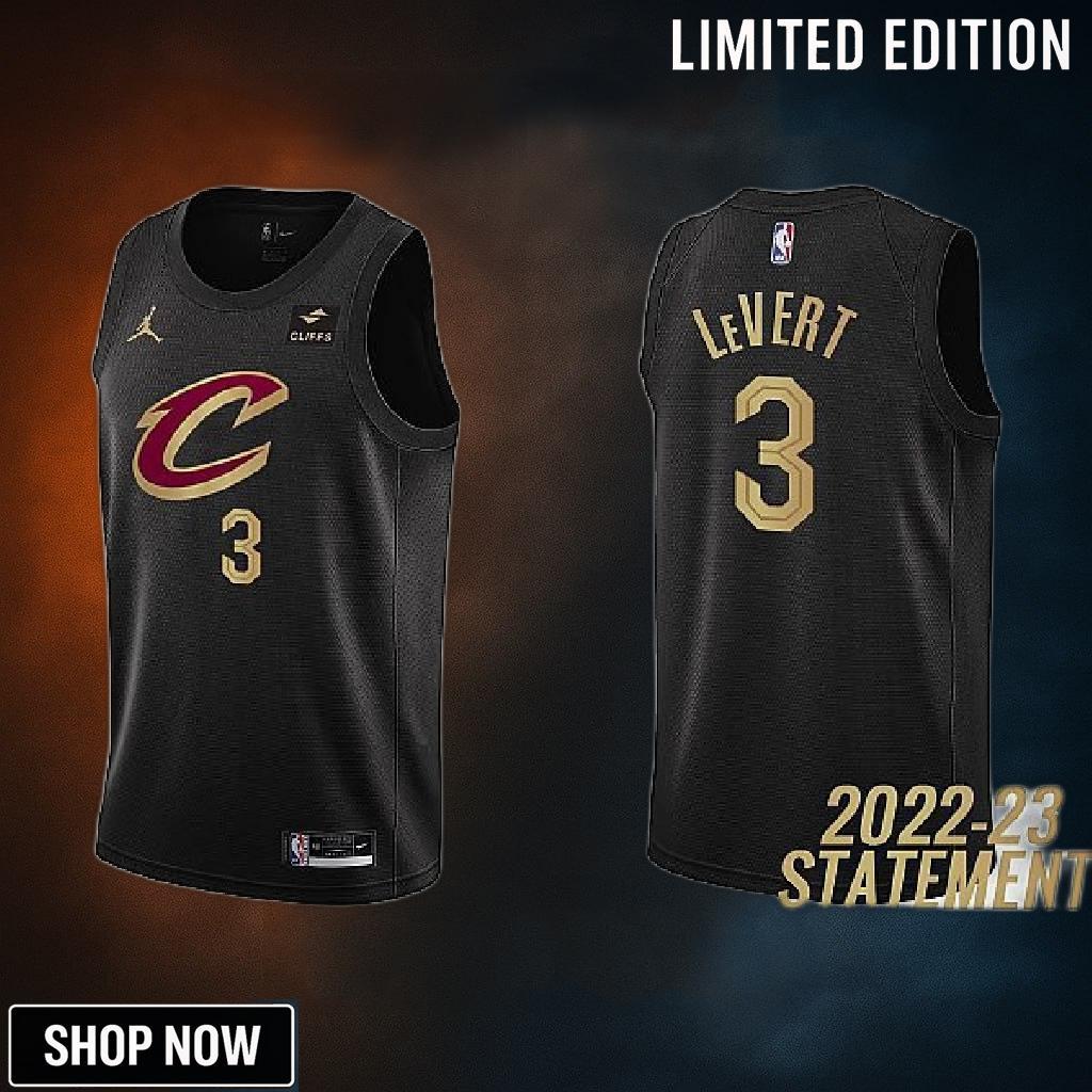 Cleveland Cavaliers 3 Caris Levert -23 Statement Edition Black Men Jersey