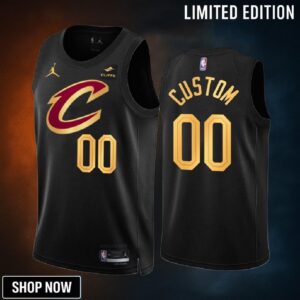 Cleveland Cavaliers Custom 00 Statement Edition Black Jersey -23 Swingman