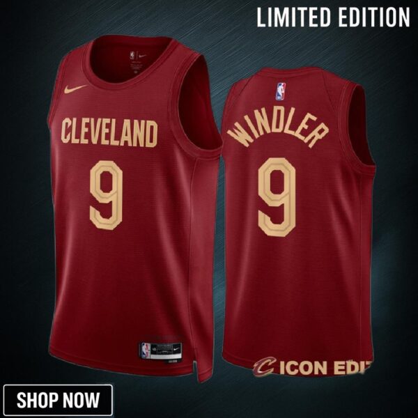 Cleveland Cavaliers Dylan Windler 9 -23 Icon Edition Wine Jersey Swingman