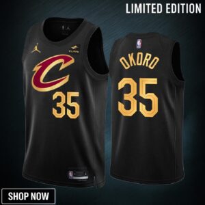 Cleveland Cavaliers Isaac Okoro 35 Statement Edition Black Jersey -23 Swingman