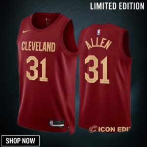 Cleveland Cavaliers Jarrett Allen 31 -23 Icon Edition Wine Jersey Swingman