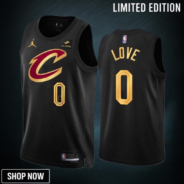 Cleveland Cavaliers Kevin Love 0 Statement Edition Black Jersey -23 Swingman