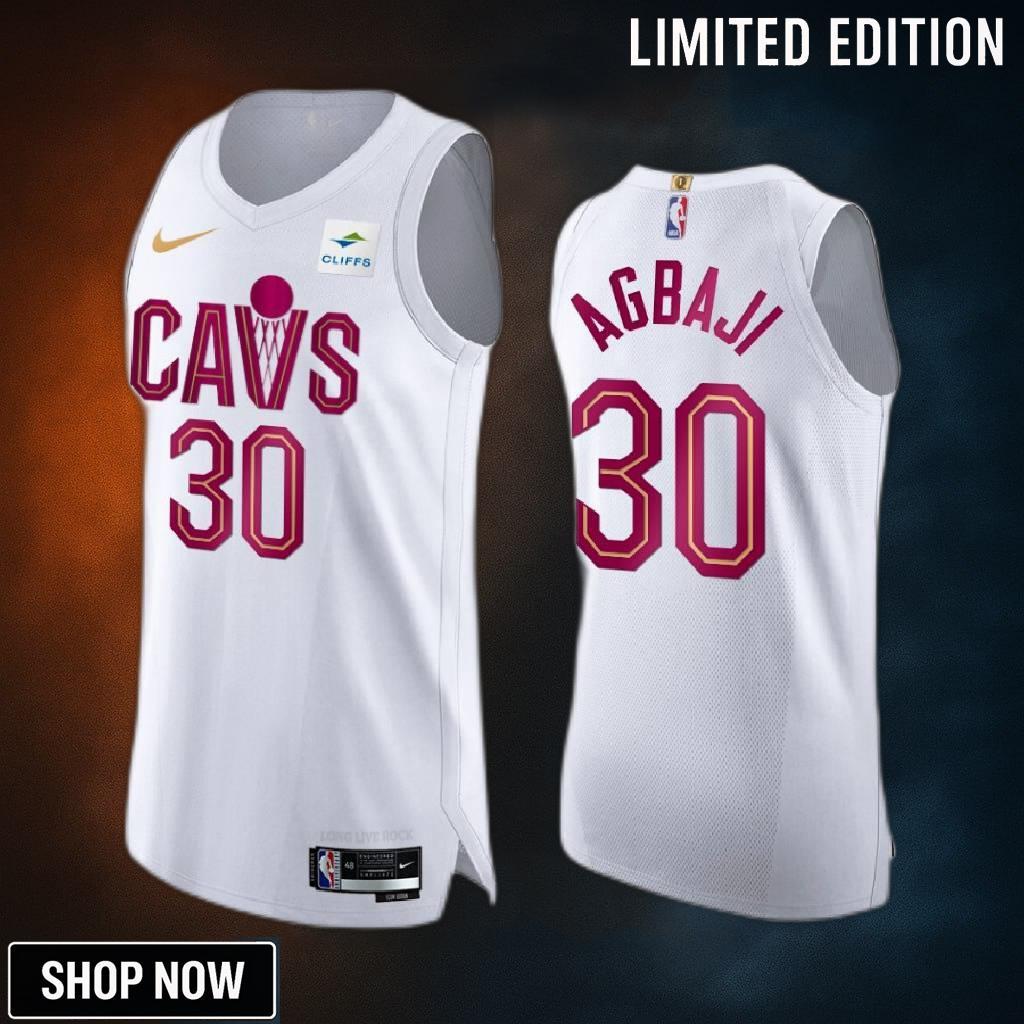 Cleveland Cavaliers Ochai Agbaji 30 -23 Association Edition White Jersey