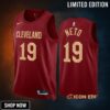 Cleveland Cavaliers Raul Neto 19 -23 Icon Edition Wine Jersey Swingman