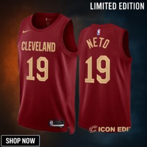 Cleveland Cavaliers Raul Neto 19 -23 Icon Edition Wine Jersey Swingman