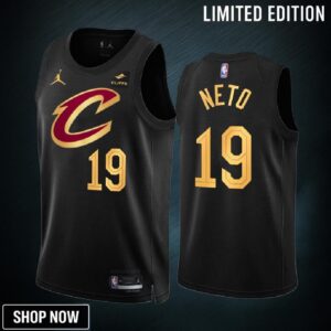 Cleveland Cavaliers Raul Neto 19 Statement Edition Black Jersey -23 Swingman