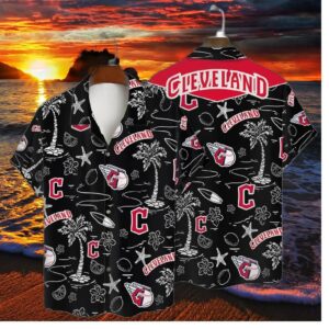 Cleveland Guardians Sunset Palm Hawaiian Shirt