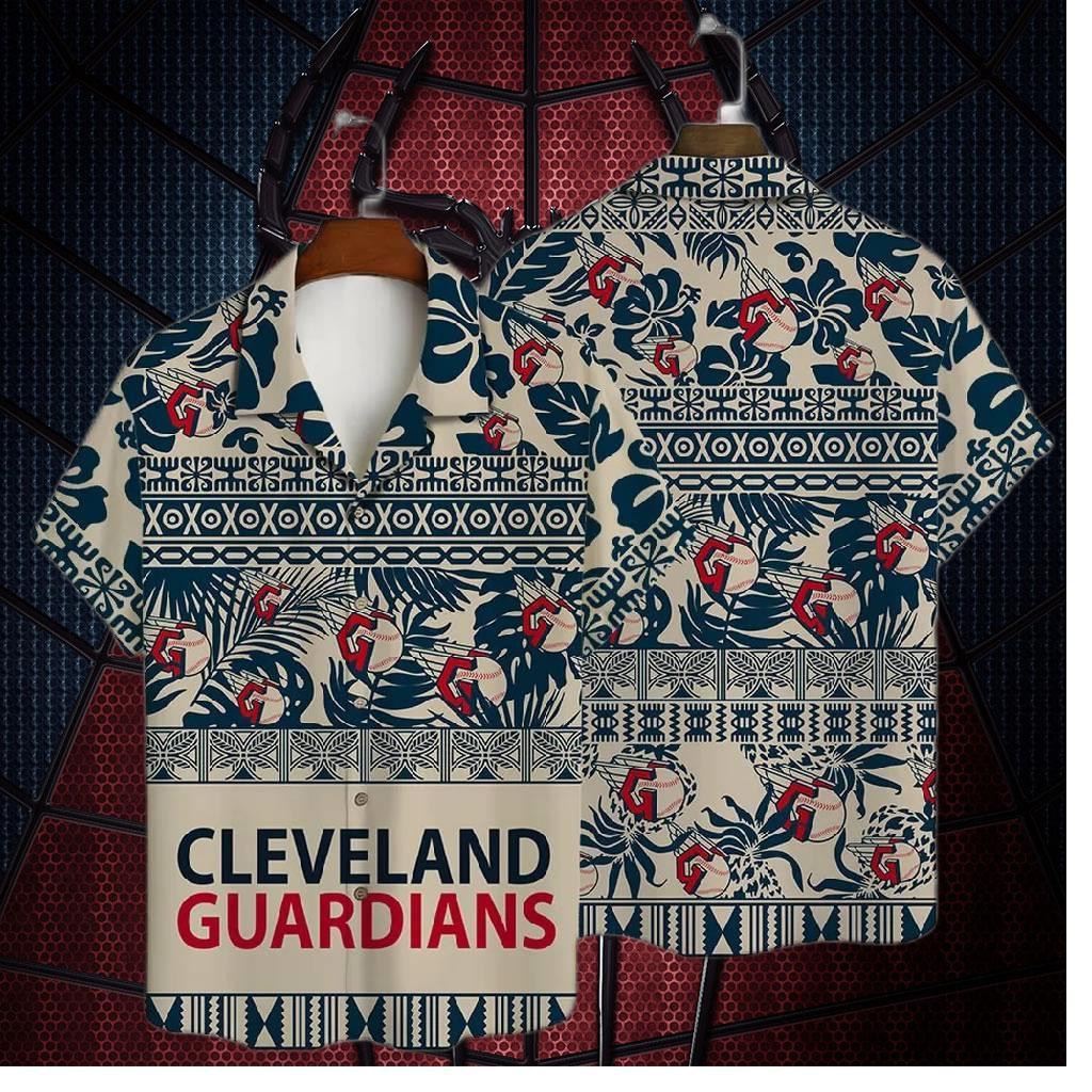 Cleveland Guardians Tribal Print Hawaiian Shirt
