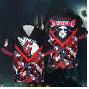 Cleveland Guardians Tropical Logo Collage Hawaiian Shirt