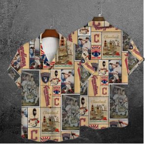 Cleveland Guardians Vintage Collage Hawaiian Shirt