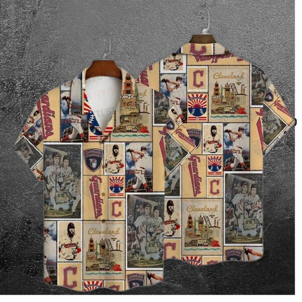 Cleveland Guardians Vintage Collage Hawaiian Shirt