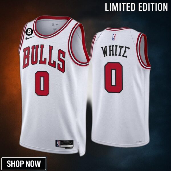 Coby White 0 Chicago Bulls Men Jersey -23 Association Edition No.6 Patch