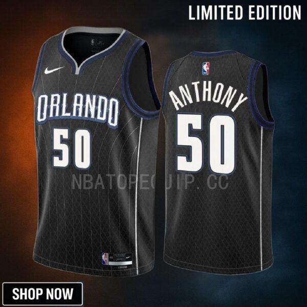 Cole Anthony 50 -23 Orlando Magic Black City Edition Men Jersey Swingman