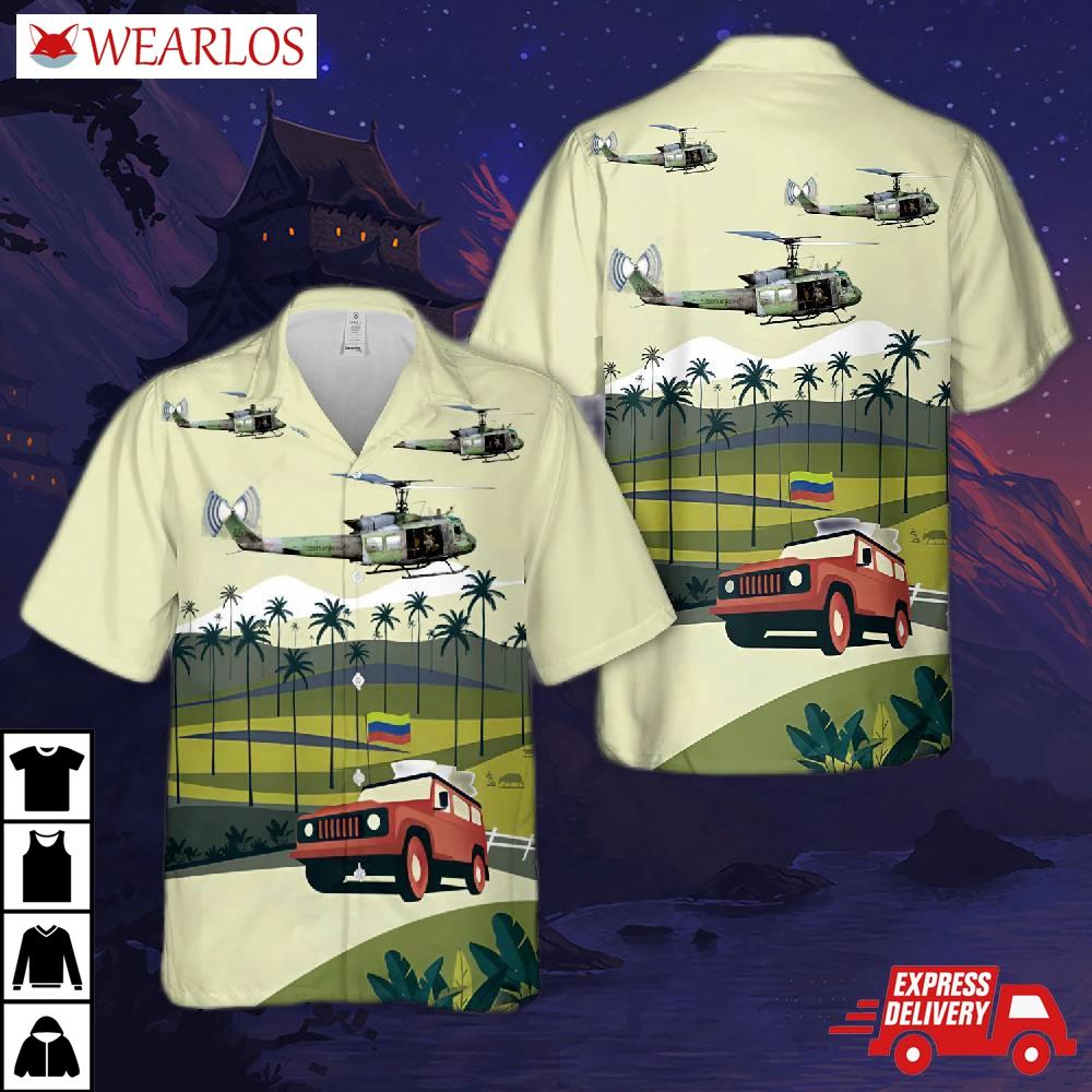 Colombia Army Bell Uh-1h-ii Iroquois (205) Hawaiian Shirt