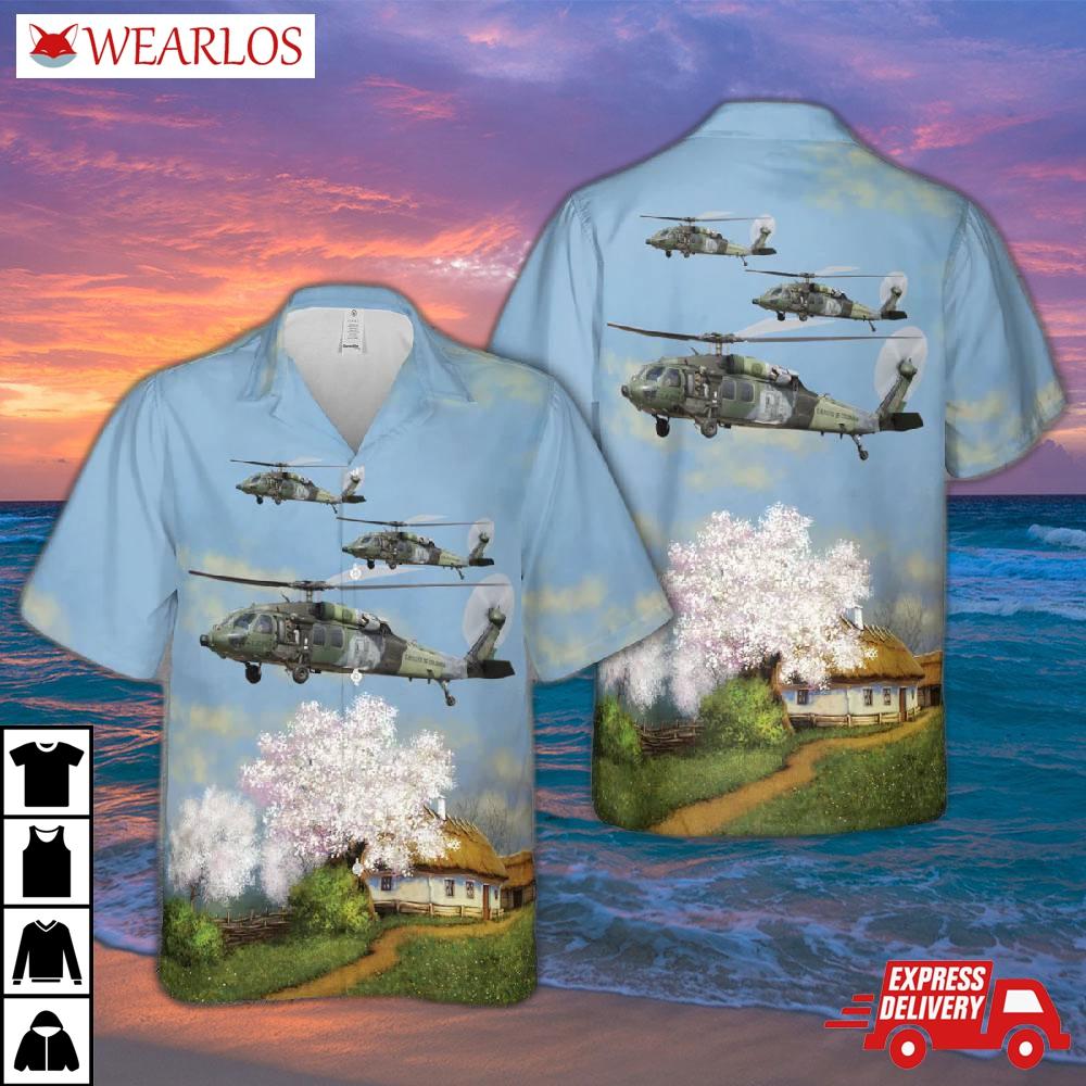 Colombia Army Sikorsky S-70a-41 Black Hawk Hawaiian Shirt