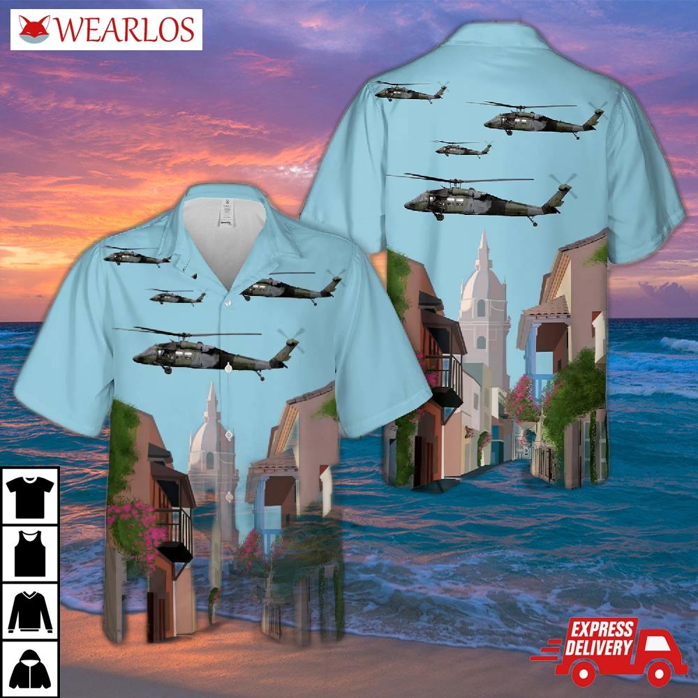 Colombia Army Sikorsky Uh-60l Black Hawk (s-70a) Hawaiian Shirt
