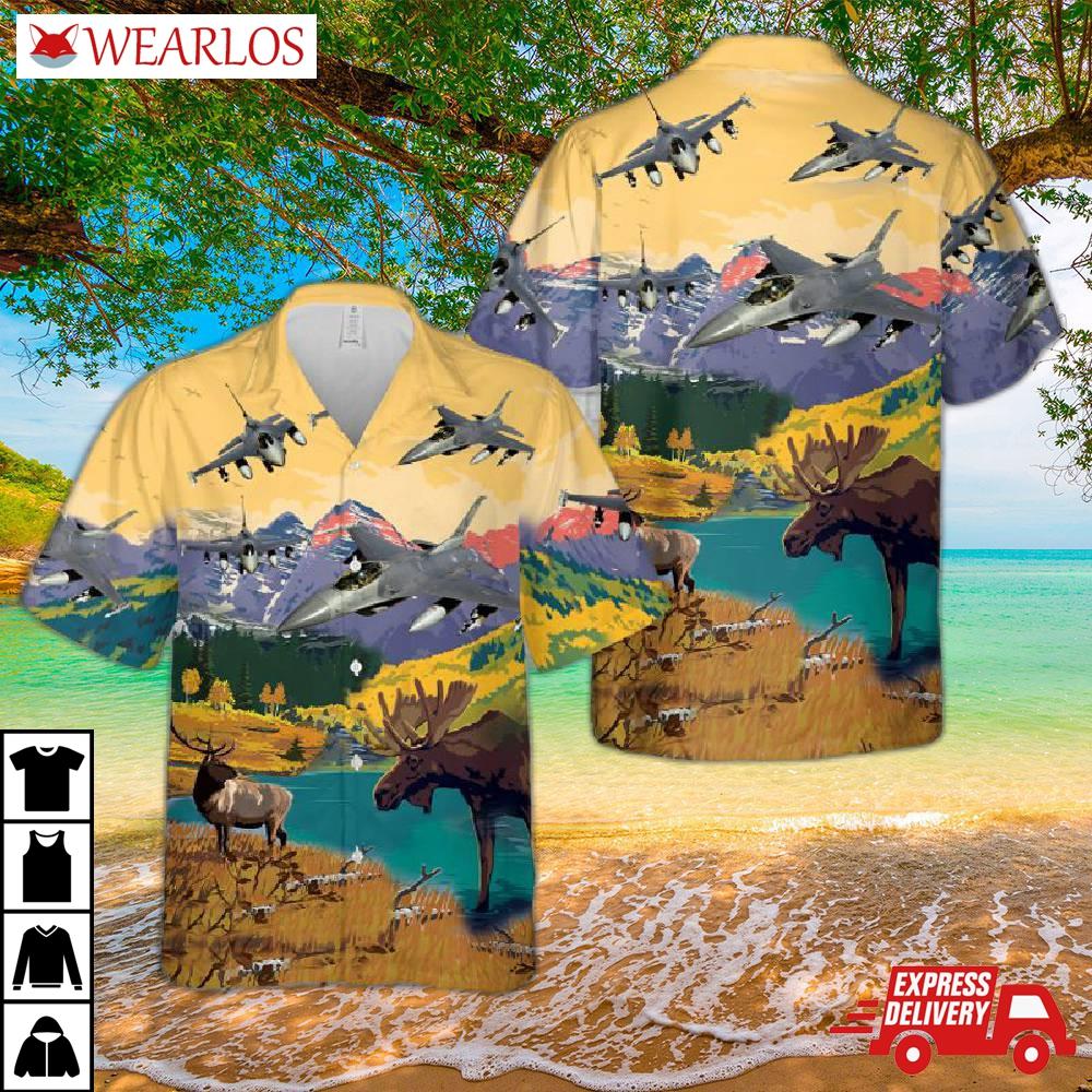 Colorado Air National Guard General Dynamics F-16 Fighting Falcon Hawaiian Shirt
