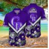 Colorado Rockies Bold Floral Chevron Hawaiian Shirt