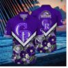 Colorado Rockies Chevron Bloom Hawaiian Shirt