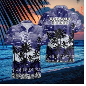 Colorado Rockies Cloudy Shoreline Hawaiian Shirt