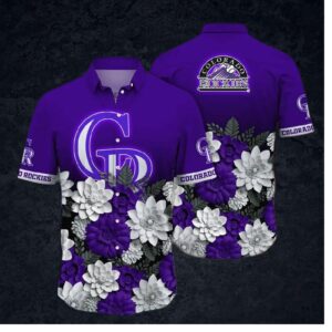 Colorado Rockies Dahlia Elegance Hawaiian Shirt