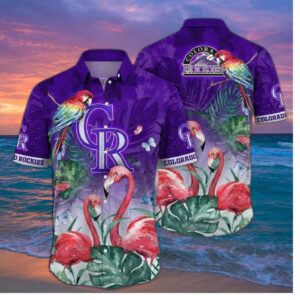 Colorado Rockies Flamingo Paradise Hawaiian Shirt