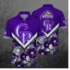 Colorado Rockies Floral Elegance Hawaiian Shirt