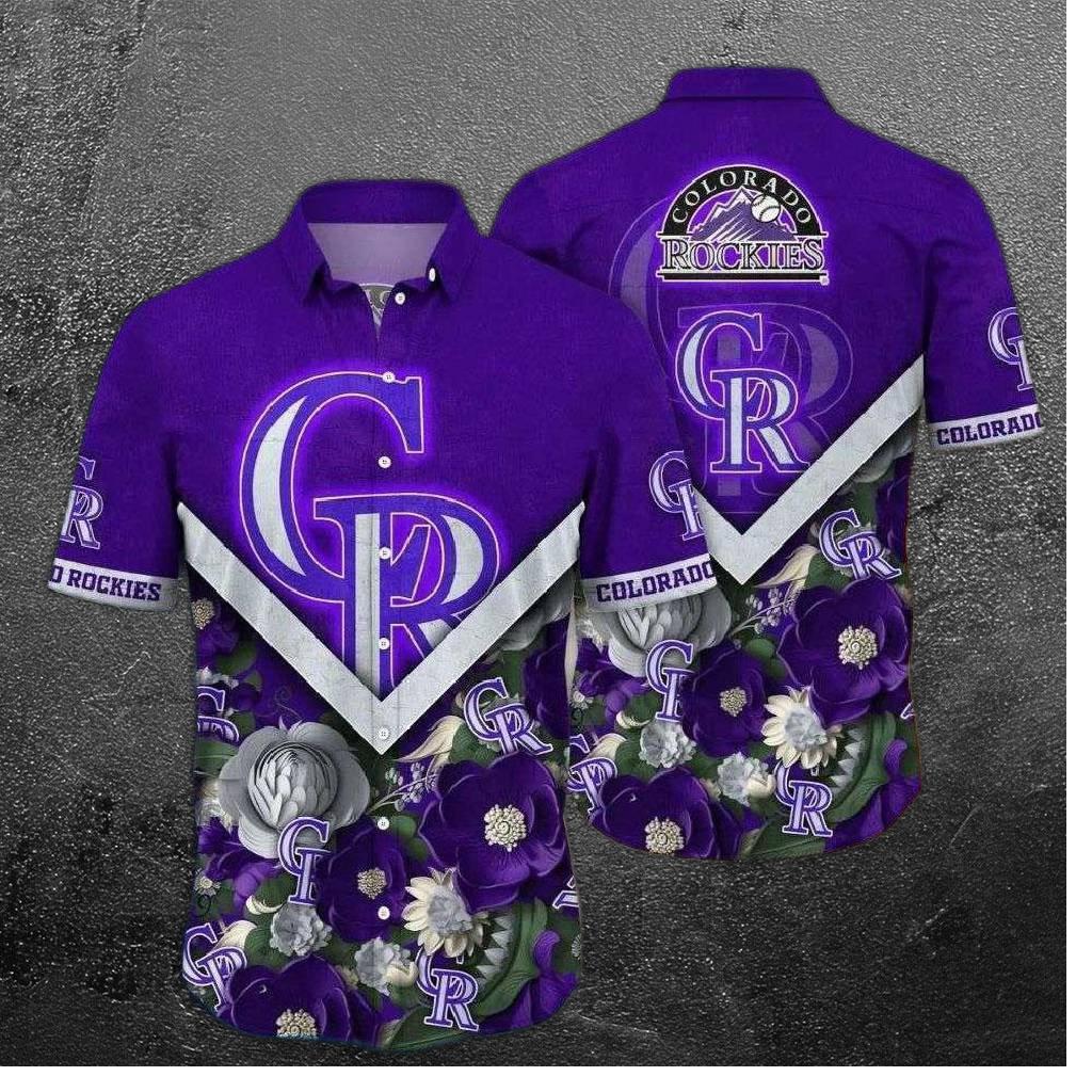 Colorado Rockies Floral Elegance Hawaiian Shirt