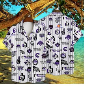 Colorado Rockies Iconic Collage Hawaiian Shirt
