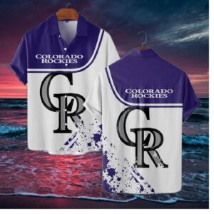 Colorado Rockies Minimalist Splash Hawaiian Shirt