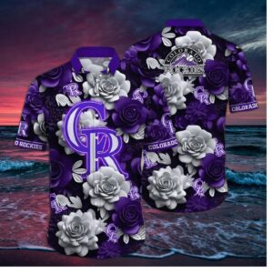 Colorado Rockies Rose Bloom Hawaiian Shirt