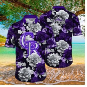 Colorado Rockies Rose Elegance Hawaiian Shirt