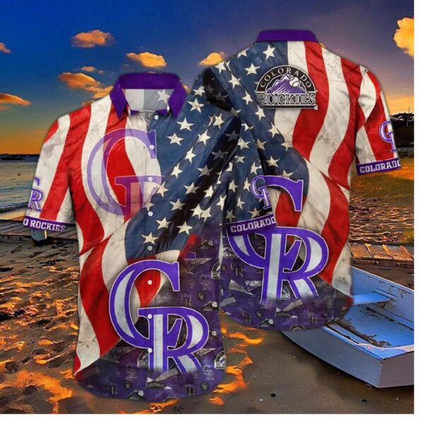 Colorado Rockies Stars And Stripes Hawaiian Shirt