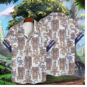 Colorado Rockies Tiki Floral Hawaiian Shirt