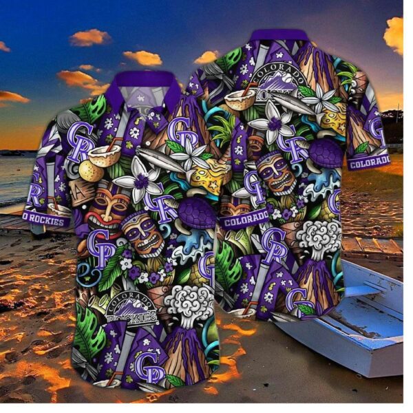 Colorado Rockies Tiki Tropics Hawaiian Shirt