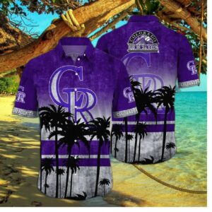 Colorado Rockies Tropical Sunset Hawaiian Shirt